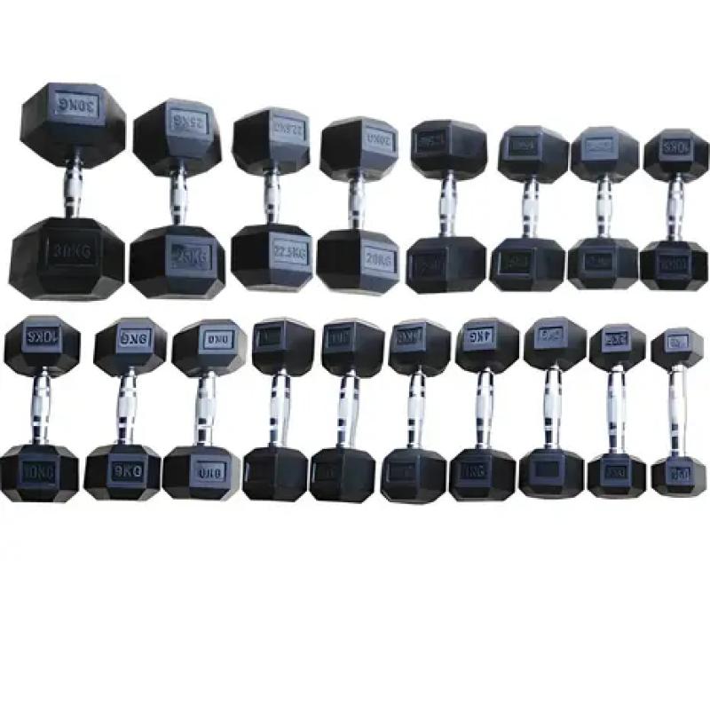 Toorx - MEG HEXAGON DUMBBELL - Rubber Dumbbell - 9kg - p--stuk
