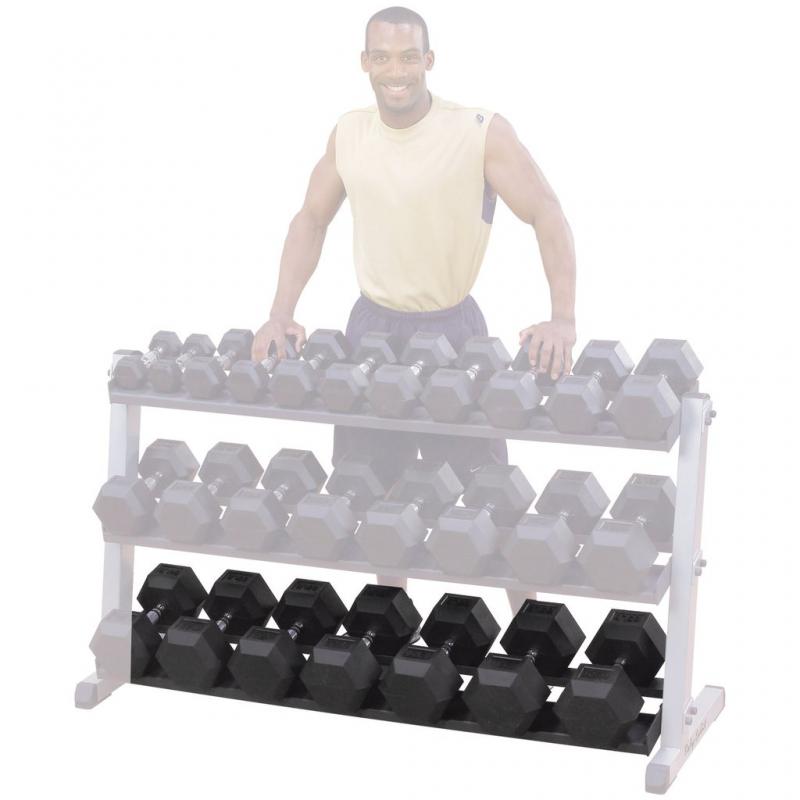  - Body Solid Hexagon Dumbbell caoutchouc– 8 kg – p--paire           